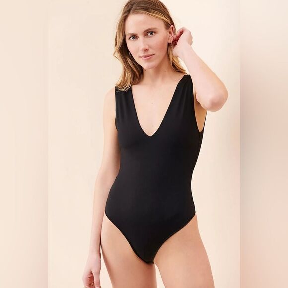 Free People Keep It Sleek Duo Bodysuit size L Black - Picture 2 of 9